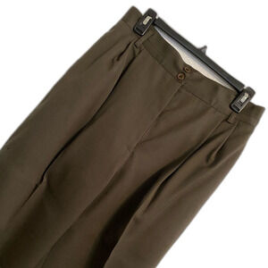 Vintage 80's 12 100% Wool Women's Pleated Pants Olive Dark Academia Preppy a-25